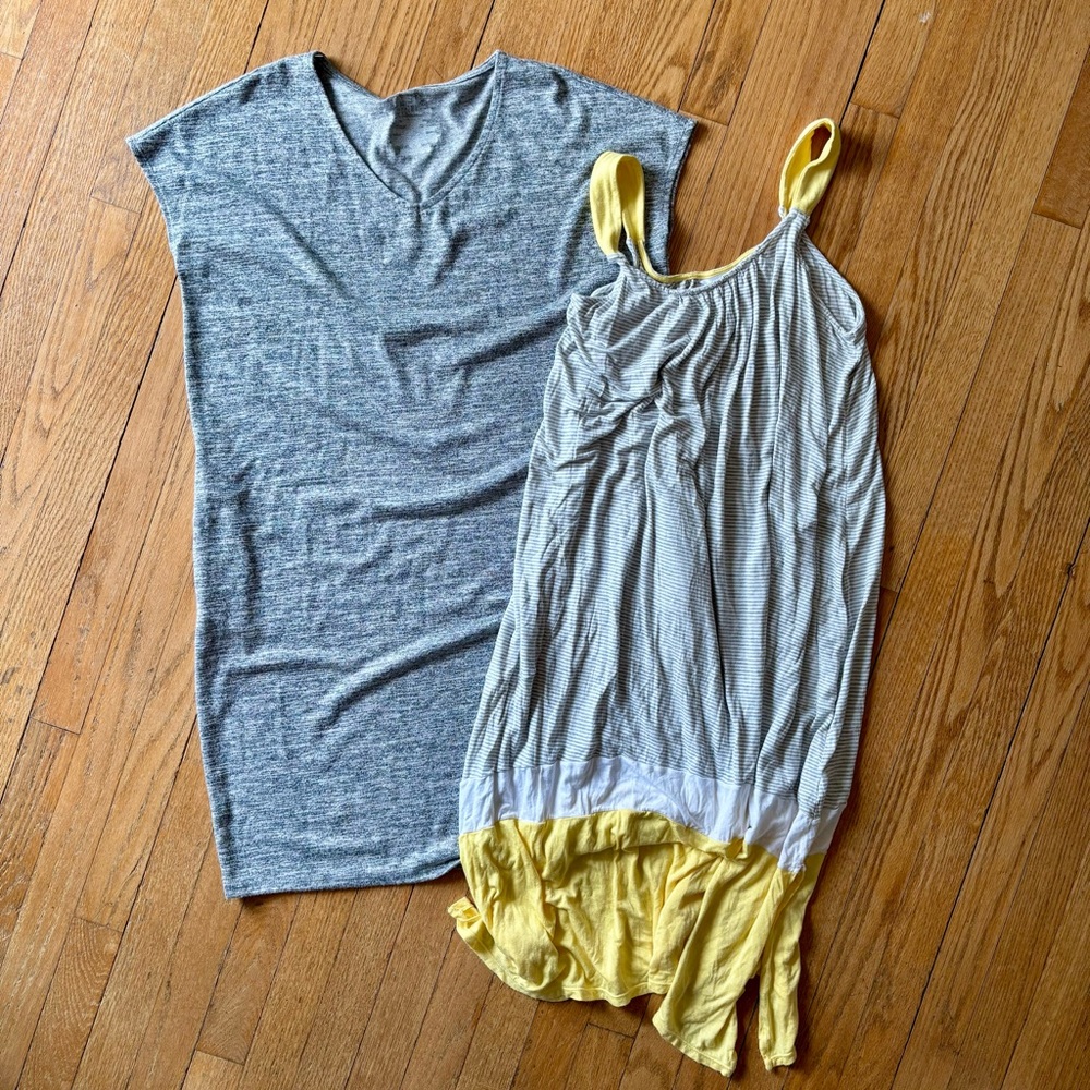 Gray and Yellow House Dresses